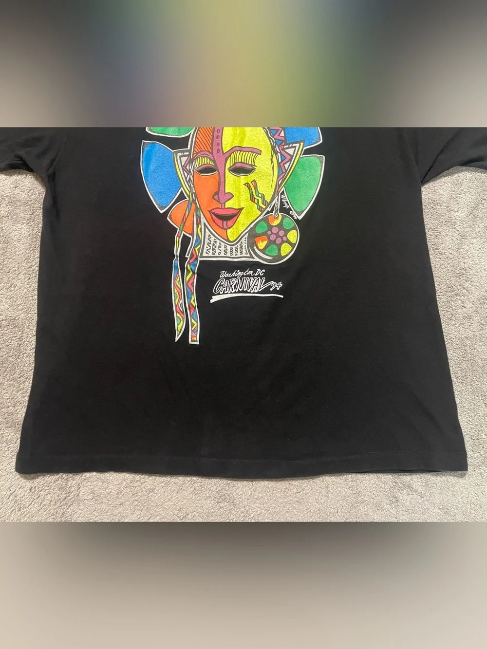 Vintage 1994 Washington DC Carnival T Shirt XL Single Stitch USA Wilcox Art Tee